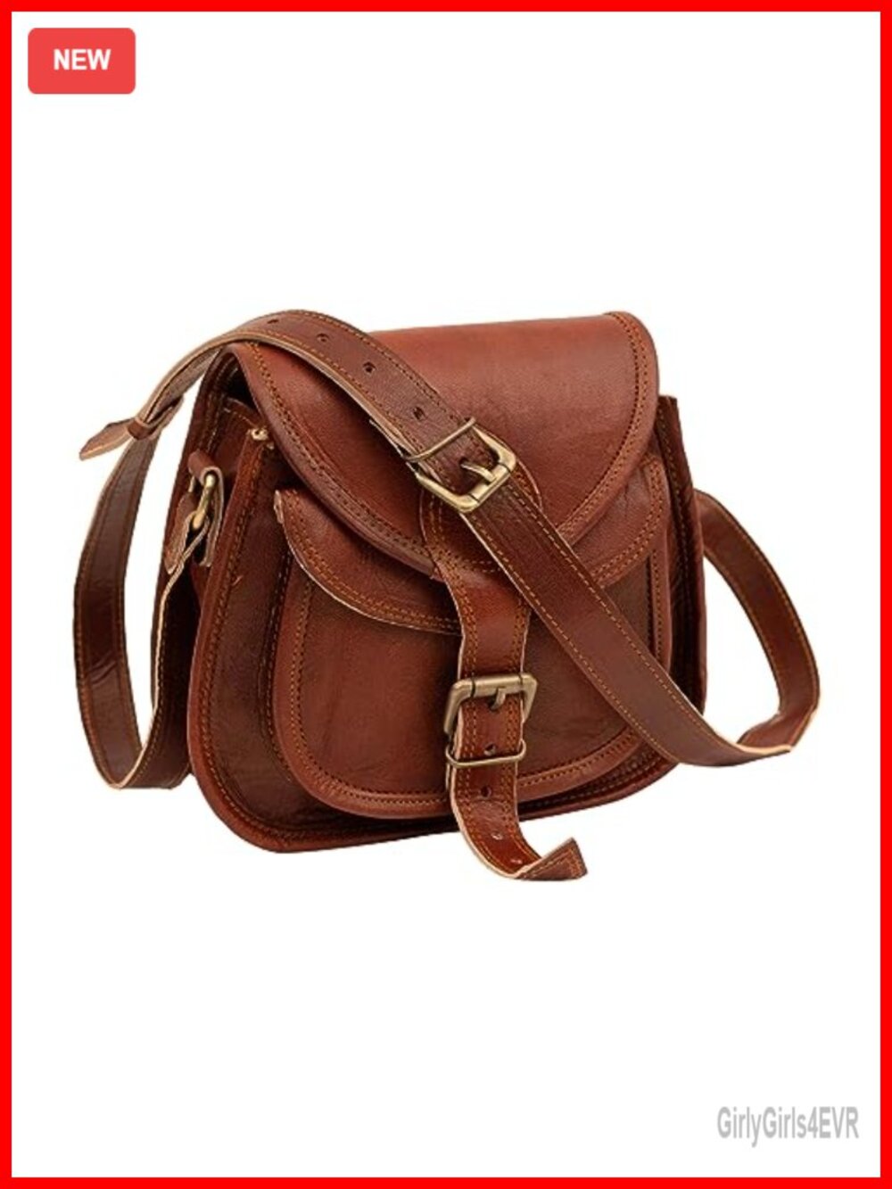 Genuine Leather Handmade Crossbody Shoulder Bag Satchel Multi Pocket Vintage